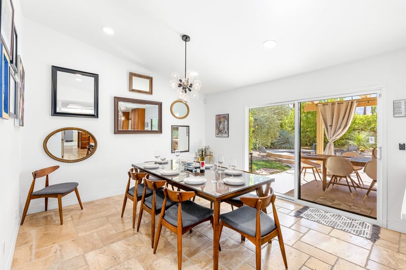 Dining for 8 with tons of light and open to the yard