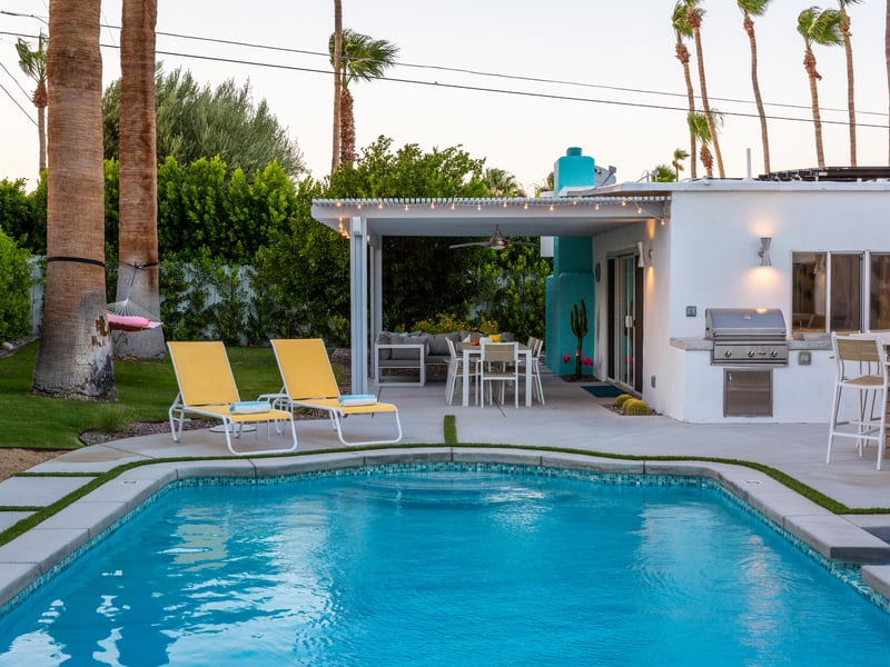 Plenty of poolside chaise lounges