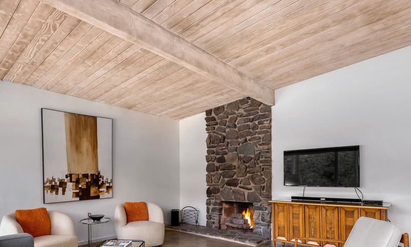 Charming living room fireplace