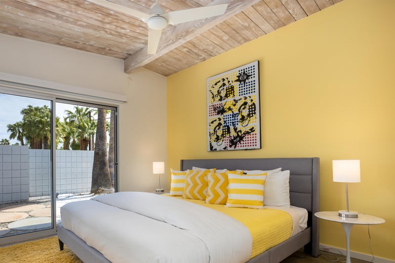 Vibrant yellow bedroom