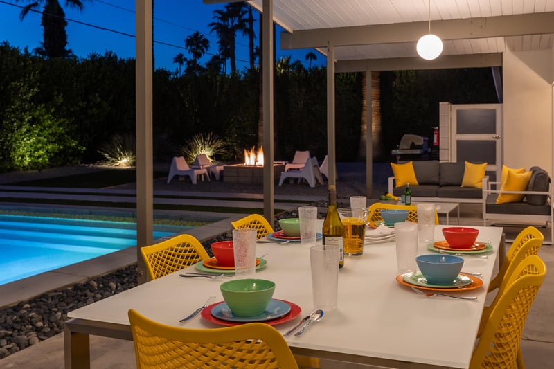 Colorful outdoor dishes