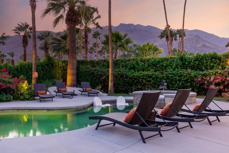 Watch the sunsets from the private backyard