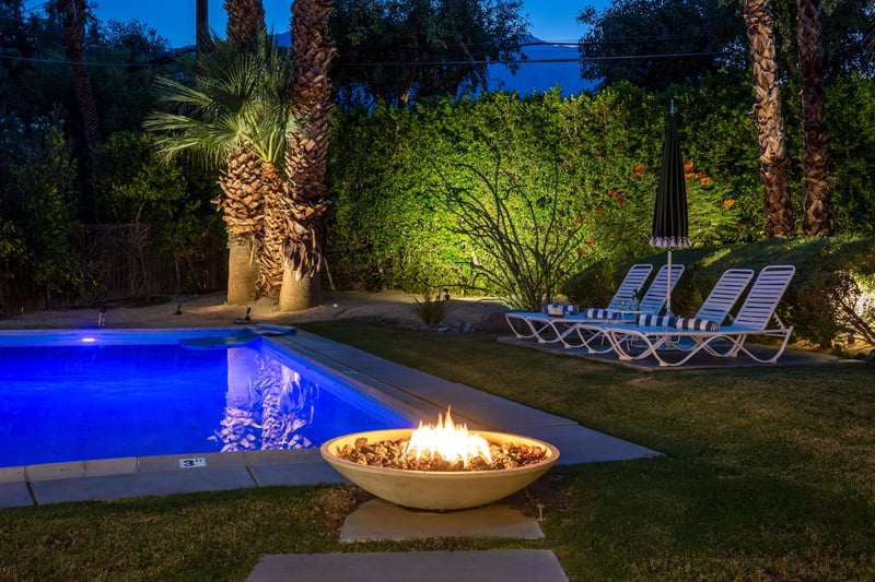 Sleek lit up bonfire