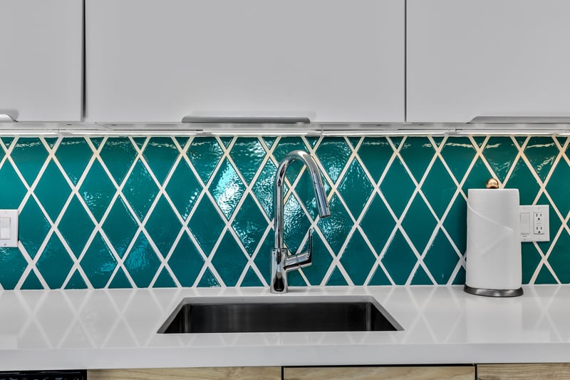 A lovely teal backsplash