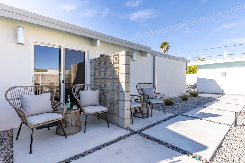 Outdoor patio perfect for morning coffee