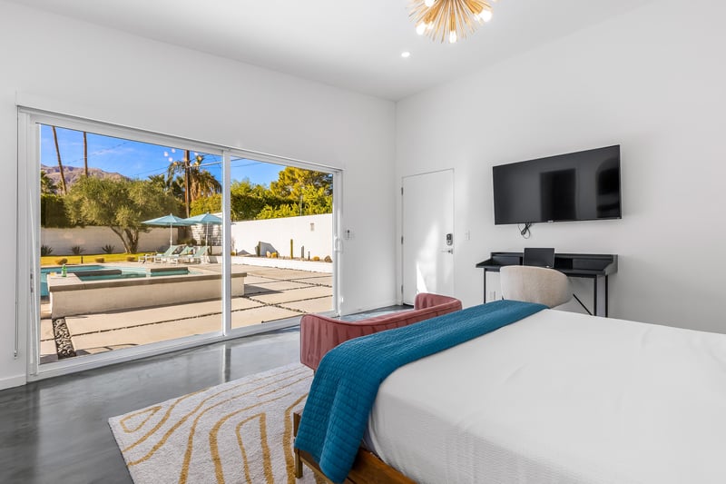 Step out into the sunfilled backyard