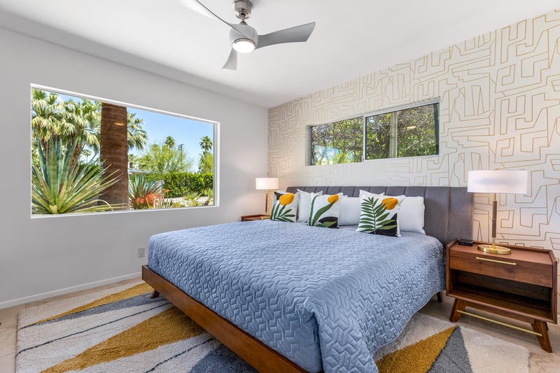 Guest bedroom with lots of natural light