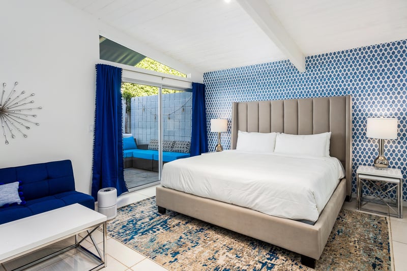 Guest bedroom with easy access to the patio