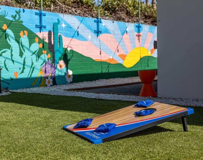 Play a game of cornhole with the family