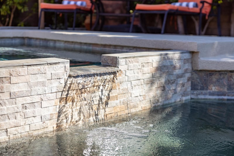 Outdoor waterfall feature