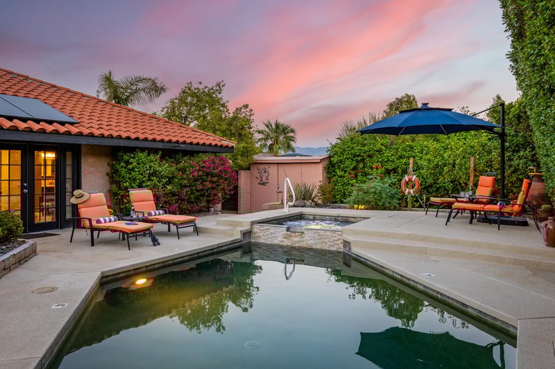 Tranquil sunsets by the pool