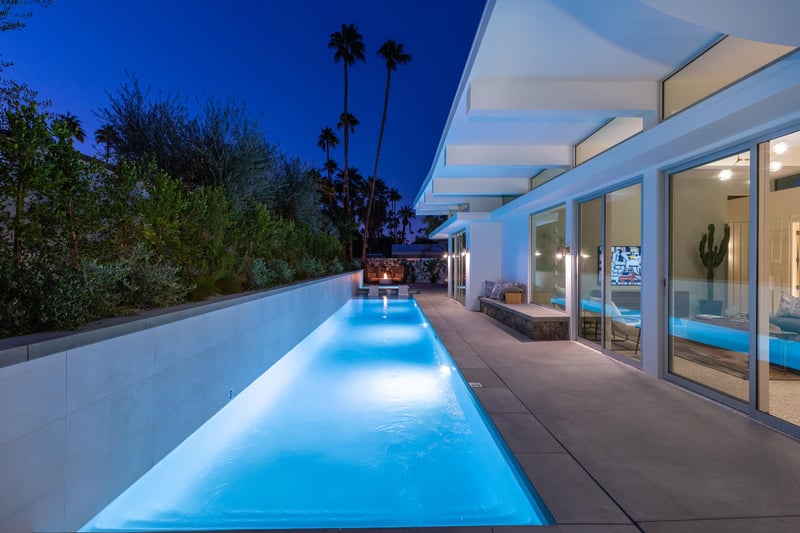 Enjoy a dip in the gorgeous pool at night