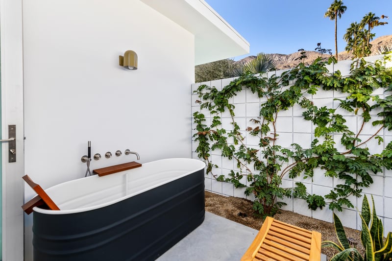 Bonus outdoor tub and shower outside the Primary Bedroom