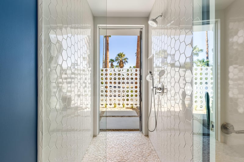 Guest Suite Connected Bath Shower with Amazing Outside Views