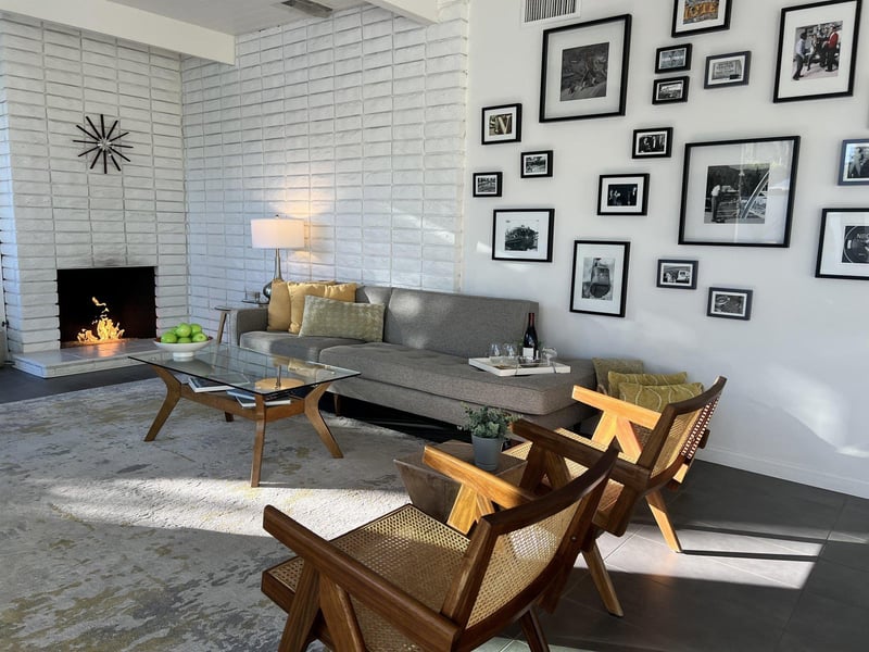 Gorgeous living room with photo wall