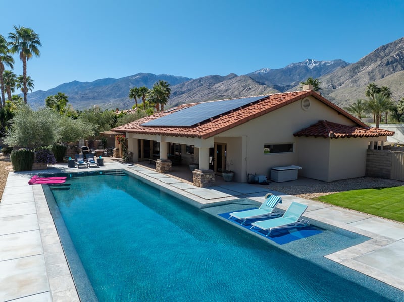 A long and luxurious pool