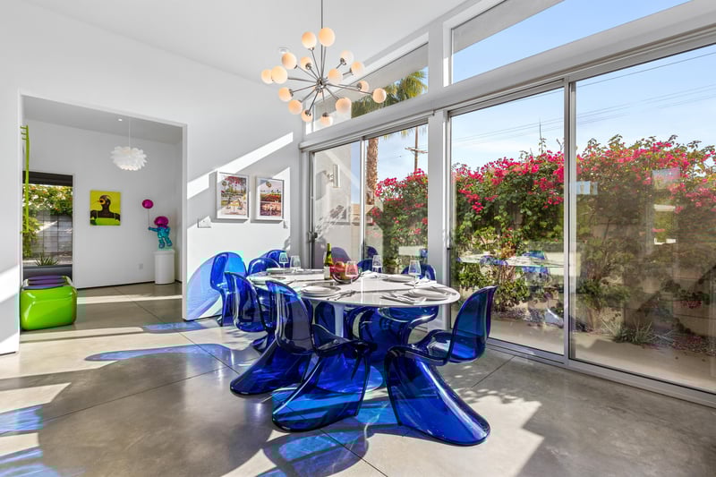 Modern dining table with amazing views