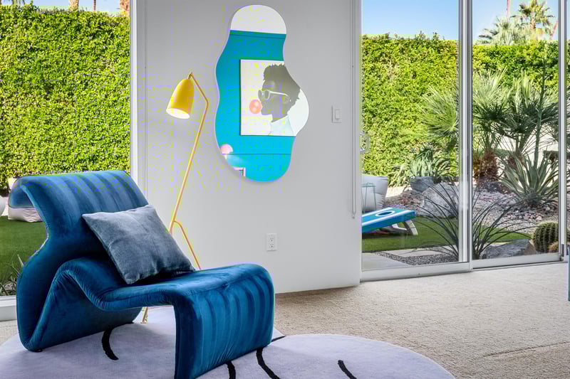 Blue Room with modern design touches everywhere