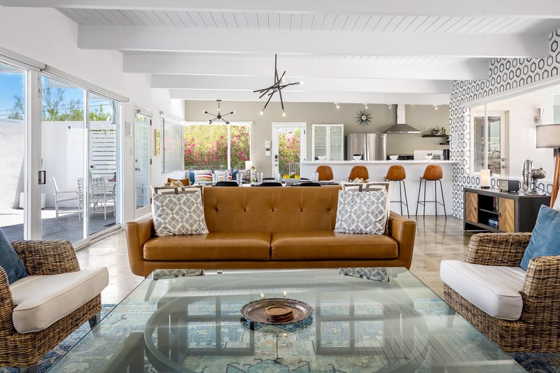 Large glass coffee table perfect for board games