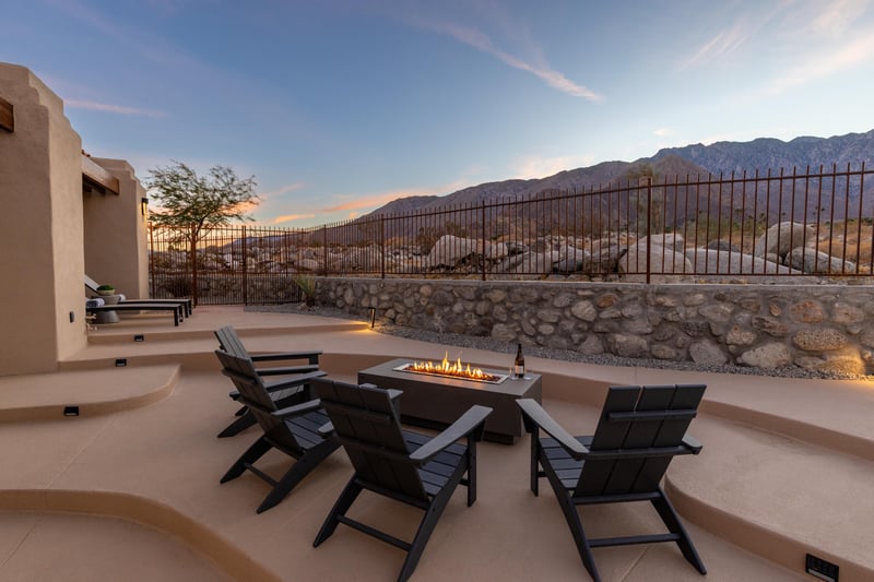 Sit around the fireplace and enjoy a glass of wine