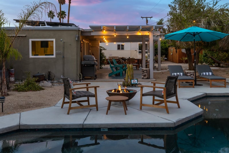 Gather around the firepit for a glass of wine