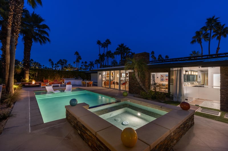 Gorgeous pool and deck lighting at The High Road