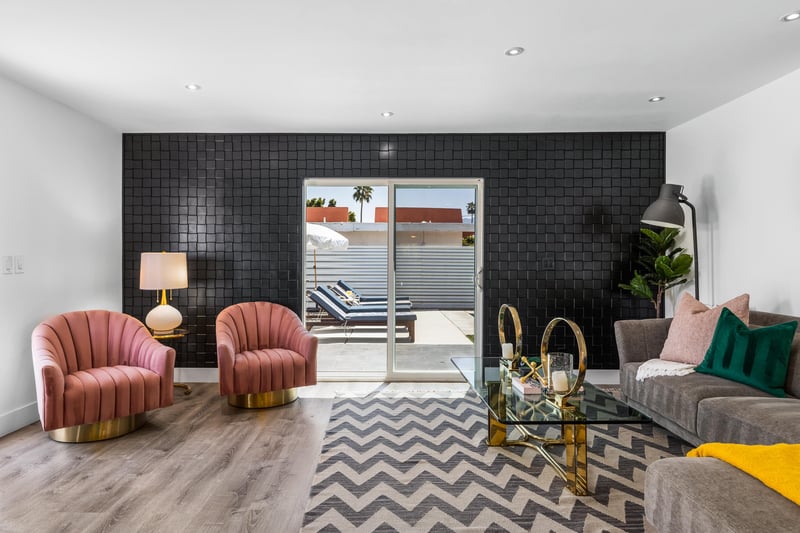 Mid century modern design with beautiful furniture and art