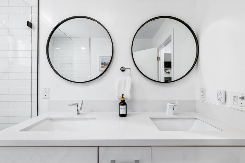 Primary bathroom with dual sinks