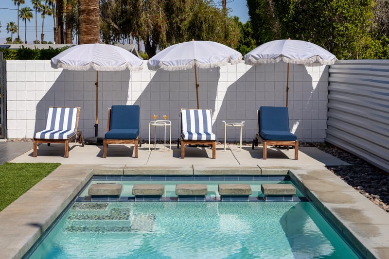 Tons of lounging areas at the Pool