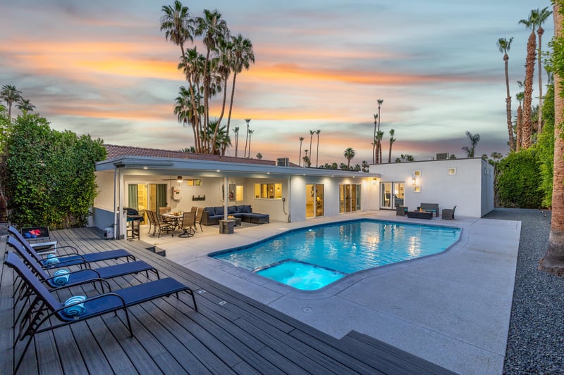 Gorgeous sunsets await while you sit by the sparkling pool