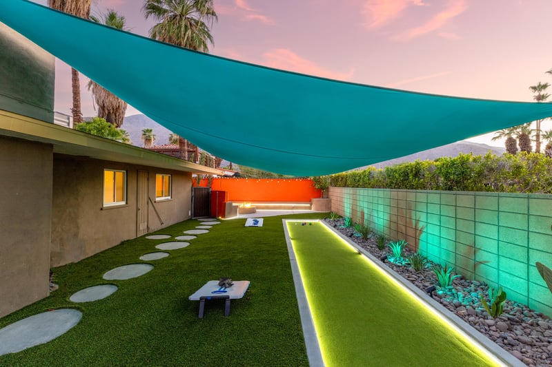 Who doesnt need a neon lit bocce ball court