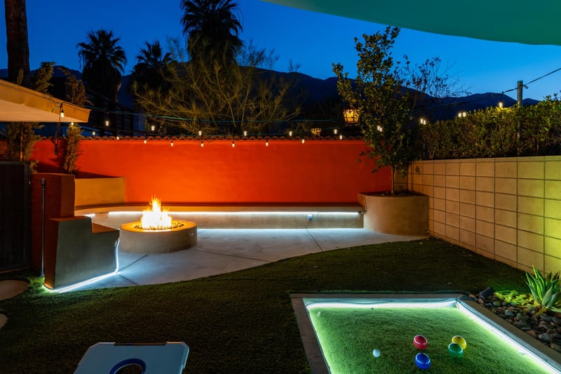 Gather around the firepit with your friends and family