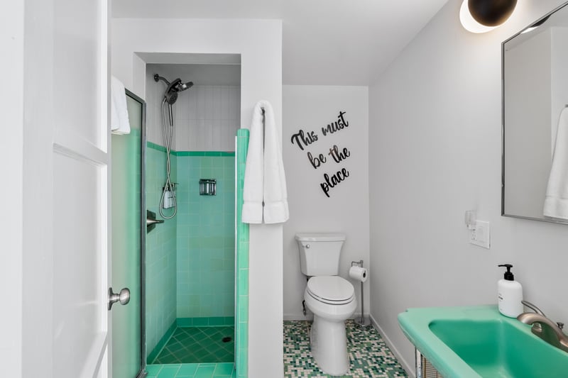 Guest bathroom off the main foyer