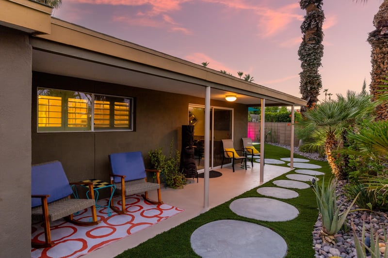 Side yard with additional seating