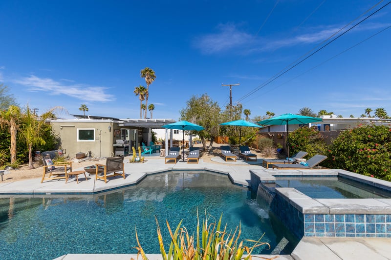 Beautiful pool and spa deck at Splash  Sip House