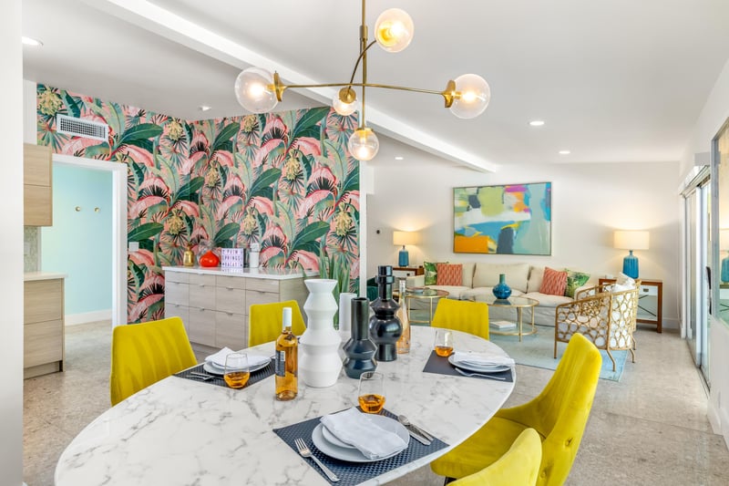 Open concept dining and living room