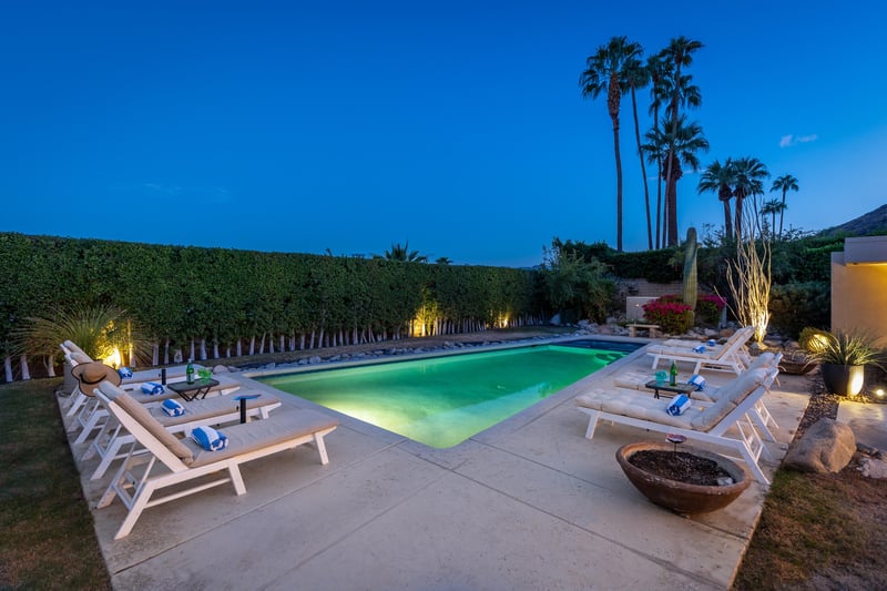 Glistening blue pool