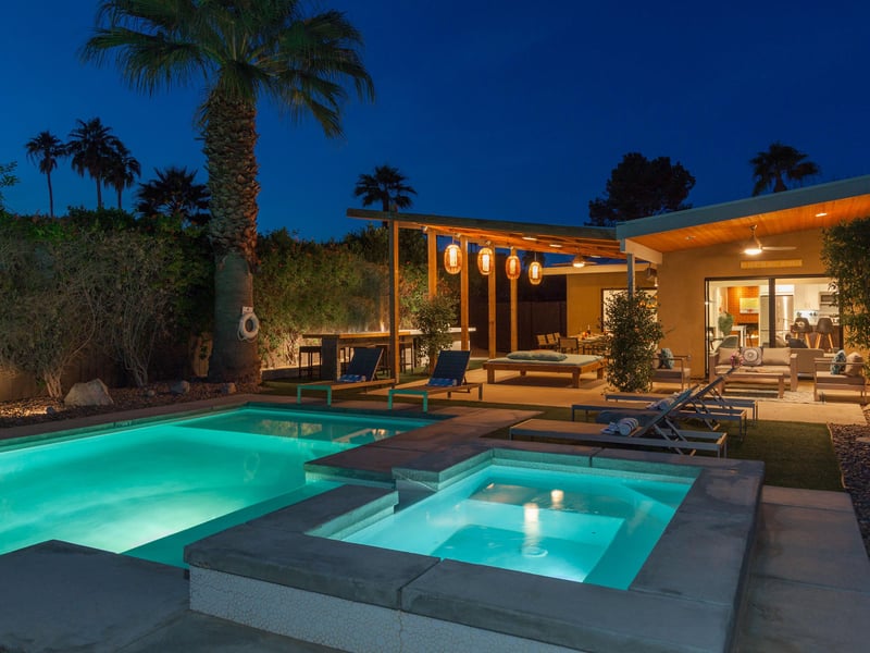Lounge in the comfort of the private pool yard