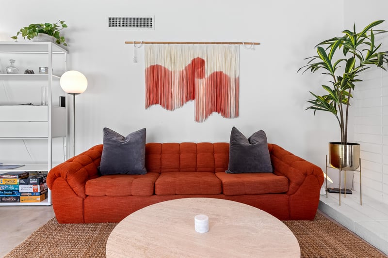 Comfortable red sofa