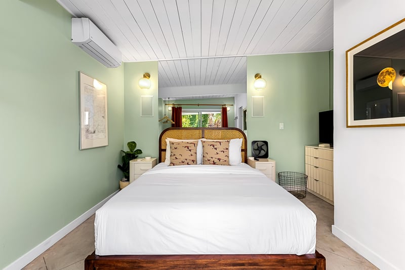 Spacious restful white bed