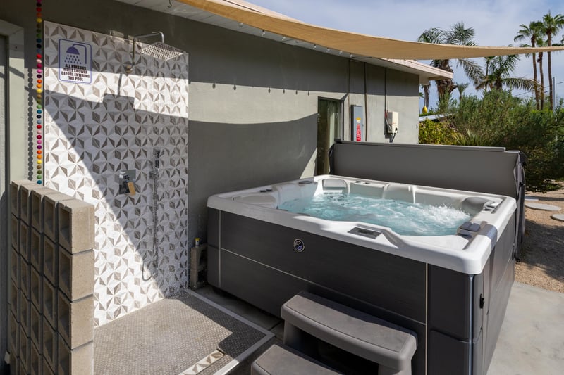 Who doesnt love a dip in the Spa with outdoor shower