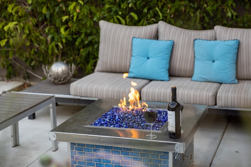 Sip wine and unwind by the lit up firepit
