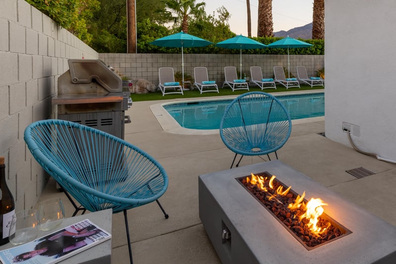 Lit up the firepit and gather around with a glass of wine