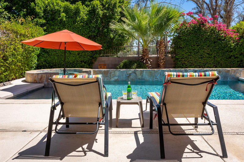 Lounging pool chairs