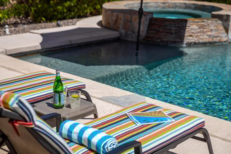 Cushioned lounge chairs