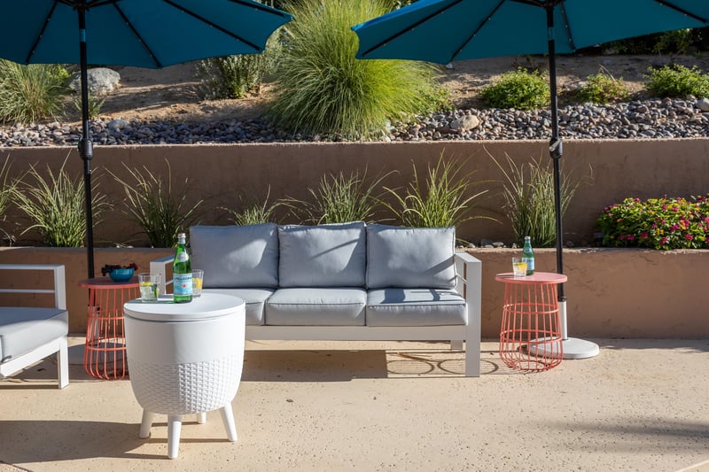 Relax on the outdoor sofa