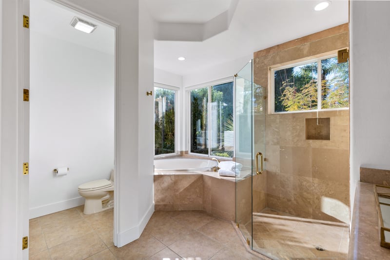 Spacious guest bathroom