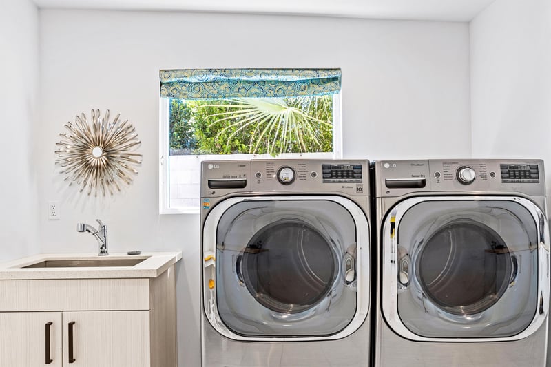 Laundry room perfect for extended vacations