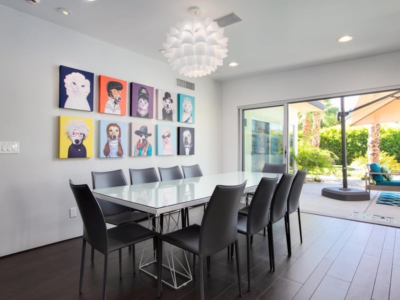 Stylish interior dining area