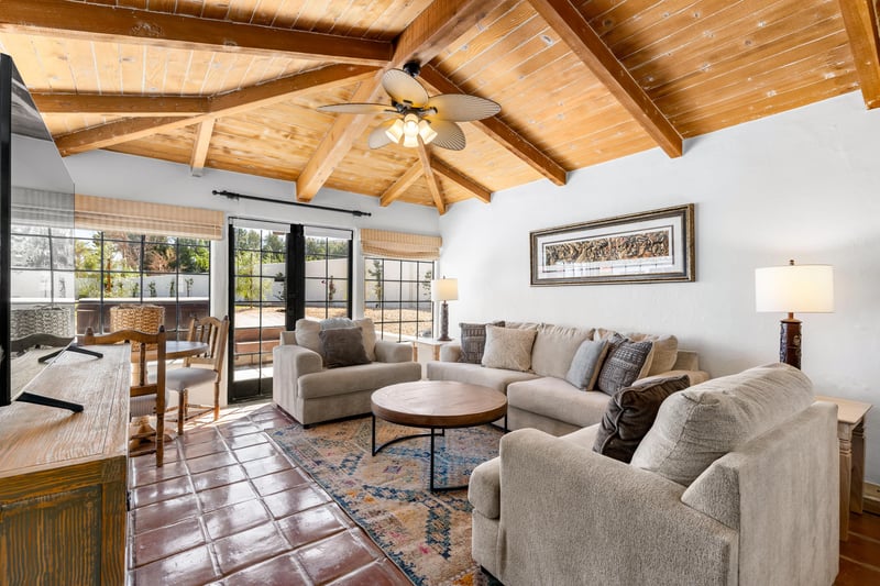 Casita living room with pullout sofa bed